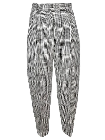 Shop Alexander Mcqueen Heritage Check Trousers In Black White
