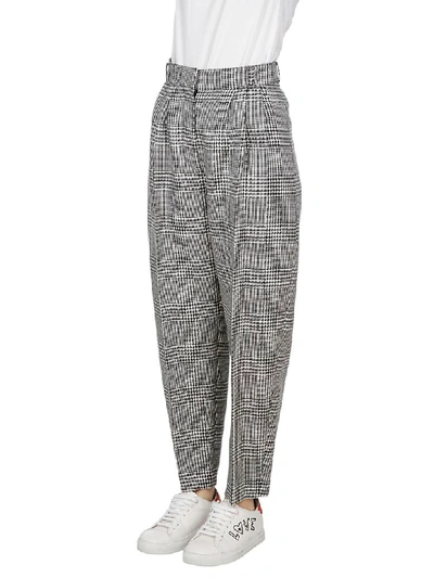 Shop Alexander Mcqueen Heritage Check Trousers In Black White