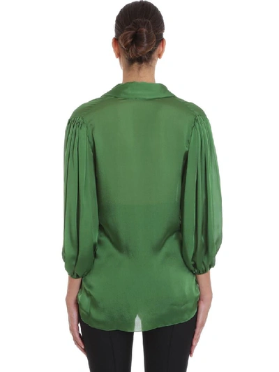 Shop Alexandre Vauthier Blouse In Green Silk