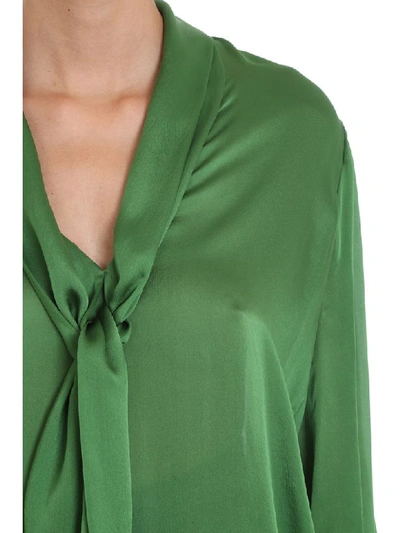 Shop Alexandre Vauthier Blouse In Green Silk