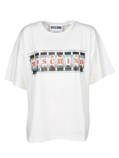 Shop Moschino Woman T-shirt With Logo Print In White