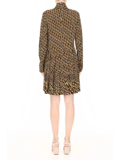 Shop Prada Printed Jersey Dress In Pistacchio (white)