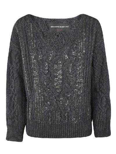 Shop Ermanno Scervino Knitted Sweater In Grey