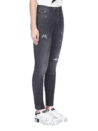 Shop Dolce & Gabbana Slim Fit Jeans In Nero