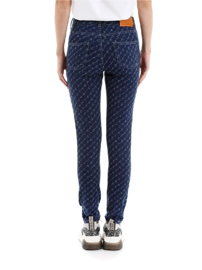 Shop Stella Mccartney Monogram Skinny Jeans In Darkest Blue (blue)