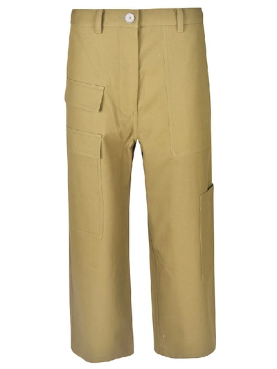 Shop Sofie D'hoore Cropped Length Cargo Trousers In Light Green