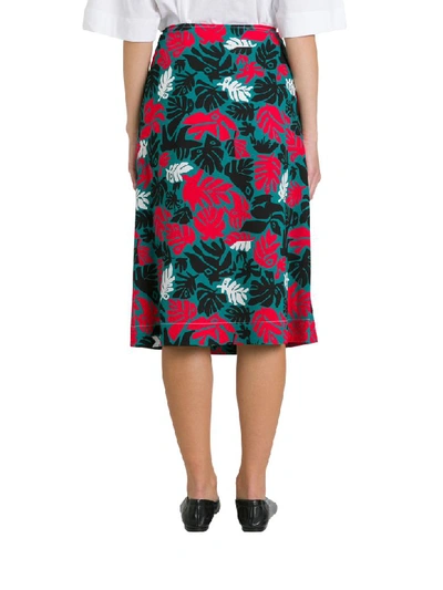 Shop Marni Botanical-print A-line Skirt In Multi