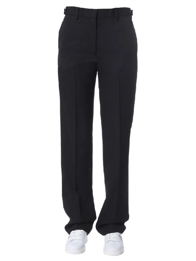 Shop Msgm Wide Pants In Nero