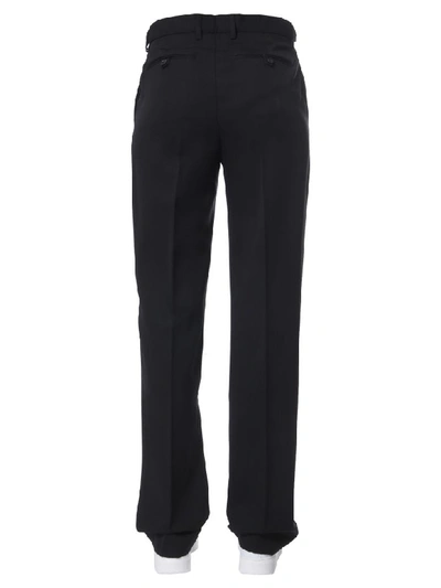 Shop Msgm Wide Pants In Nero