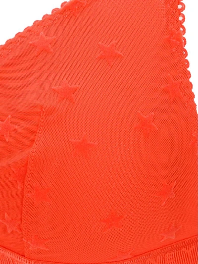 Shop Stella Mccartney Star Embroidered Bra In Red