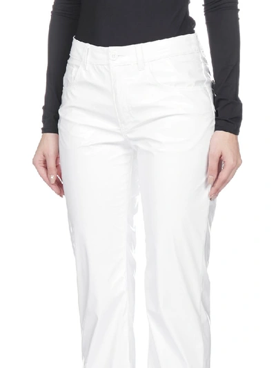 Shop Mm6 Maison Margiela Mat Trousers In White