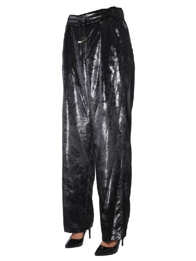 Shop Balmain Wide Pants In Nero