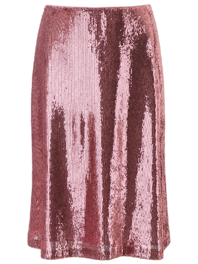 Shop Hvn Sequins Viona Skirt In Pink Sequins (pink)