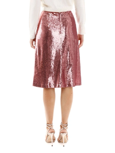 Shop Hvn Sequins Viona Skirt In Pink Sequins (pink)