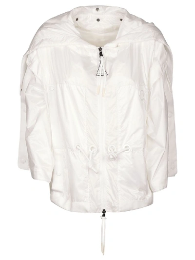 Shop Moncler Dakar Hooded Raincoat In White