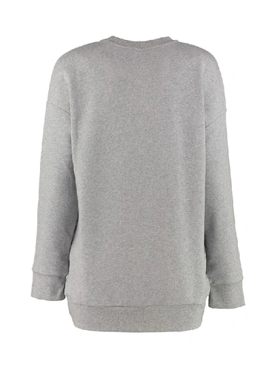Shop Pinko Labyrinth Embroidered Cotton Sweatshirt In Grey