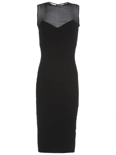 Shop Victoria Beckham Plain Color Pencil Dress In Black