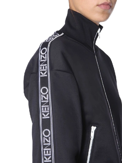 Shop Kenzo Track Sweatshirt With Zip In Nero