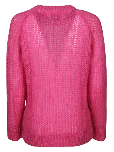 Shop Prada See-through Sweater In Fuchsia