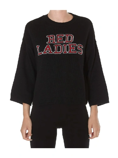 Shop Red Valentino Logo Sweater In Black