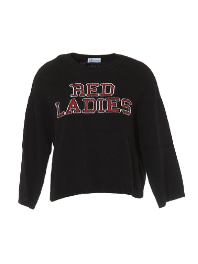 Shop Red Valentino Logo Sweater In Black
