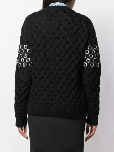 Shop Prada Cardigan Wool In Nero