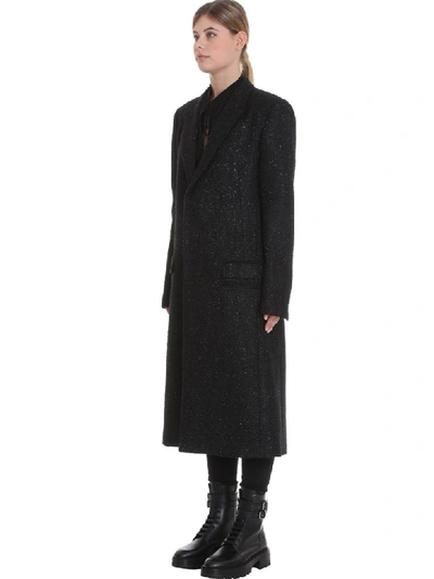 Shop Amiri Coat In Black Wool