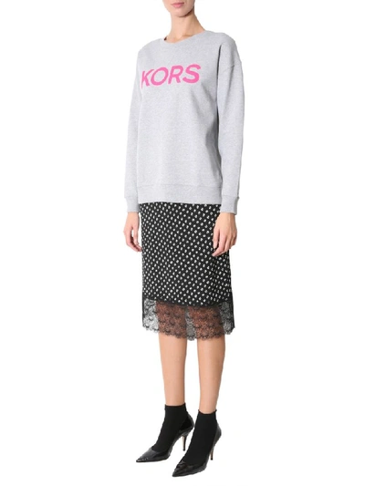 Shop Michael Michael Kors Sweatshirt With Logo Print In Rosa
