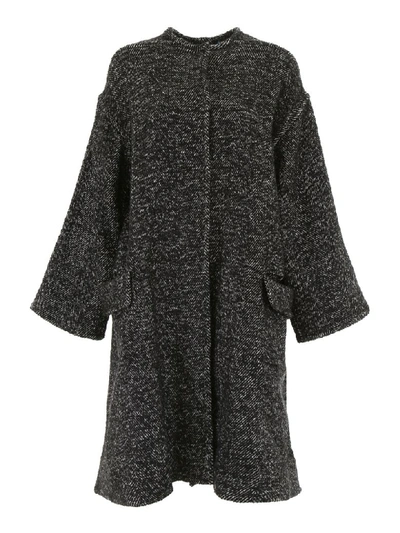 Shop Ava Adore Reversible Coat With Mink In Nero Bianco (black)