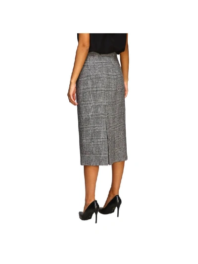 Shop Ermanno Scervino Skirt In Prince Of Wales Fabric In Black