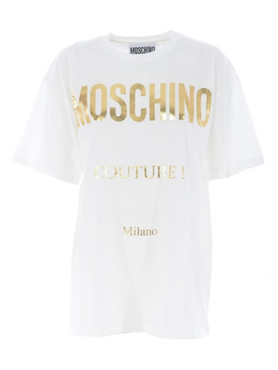 Shop Moschino T-shirt In Bianco Latte
