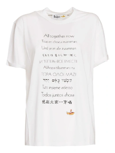 Shop Stella Mccartney T-shirt With Print In Bianco