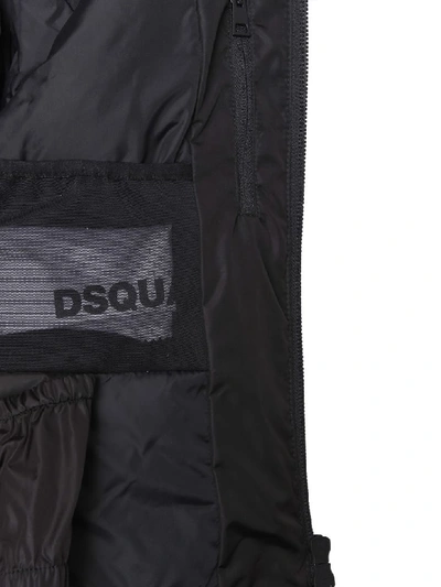 Shop Dsquared2 Down Jacket With Logo Band In Nero