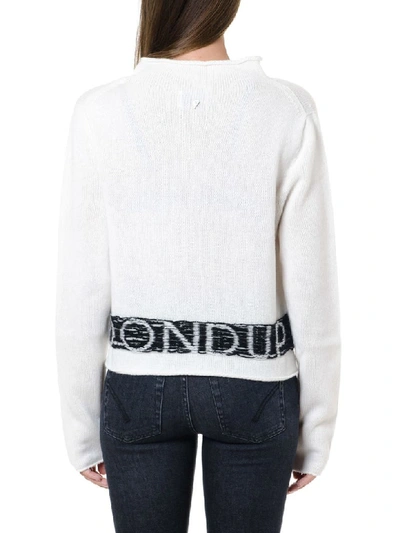 Shop Dondup White & Black Wool-cashmere Blend Jumper