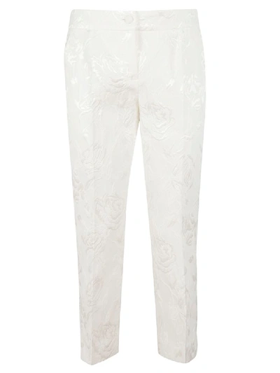 Shop Dolce & Gabbana Floral Trousers In White