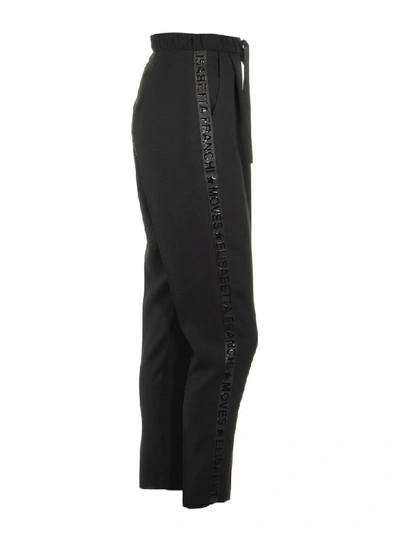 Shop Elisabetta Franchi Celyn B. High Waist Logoed Sports Trousers In Black