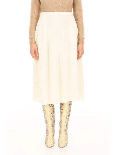Shop Jil Sander Wool Skirt In Naturalbeige (white)