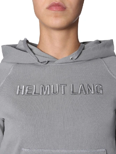 Shop Helmut Lang Hooded Sweatshirt In Grigio