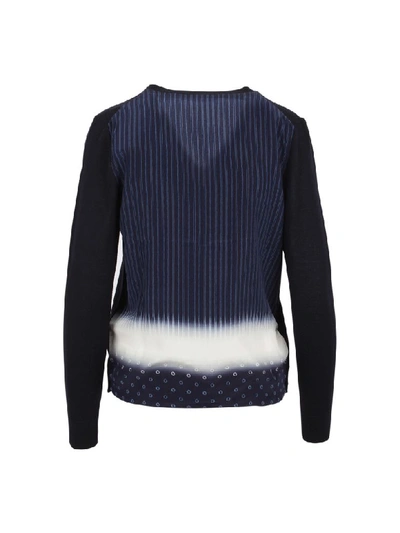 Shop Tory Burch Silk Sweater In Medium Navy