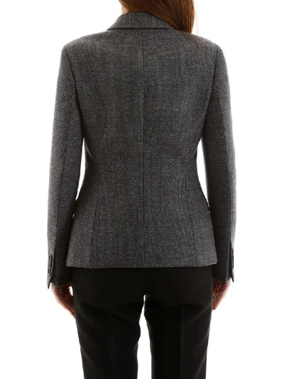 Shop Prada Prince Of Wales Blazer In Ardesia (grey)