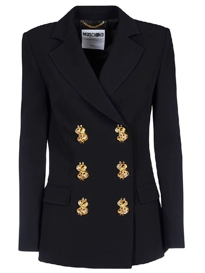 Shop Moschino Embellished Blazer In Black