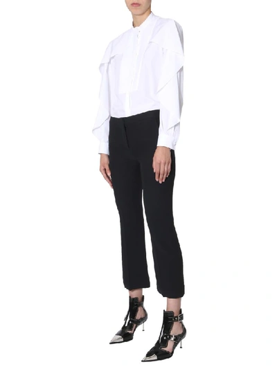Shop Alexander Mcqueen Shirt With Ruches In Bianco