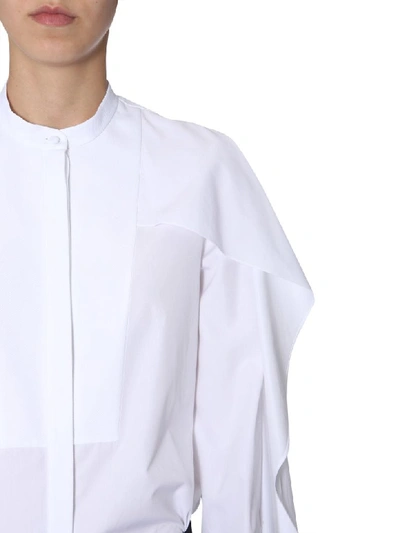Shop Alexander Mcqueen Shirt With Ruches In Bianco