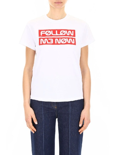 Shop Red Valentino Follow Me Now T-shirt In White Red (white)