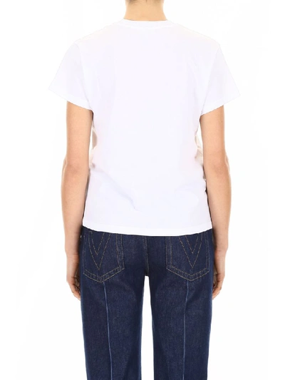 Shop Red Valentino Follow Me Now T-shirt In White Red (white)