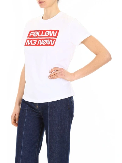 Shop Red Valentino Follow Me Now T-shirt In White Red (white)