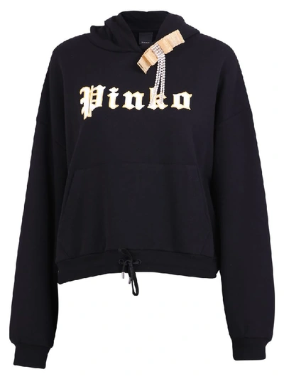 Shop Pinko Branded Sweatshirt In Black