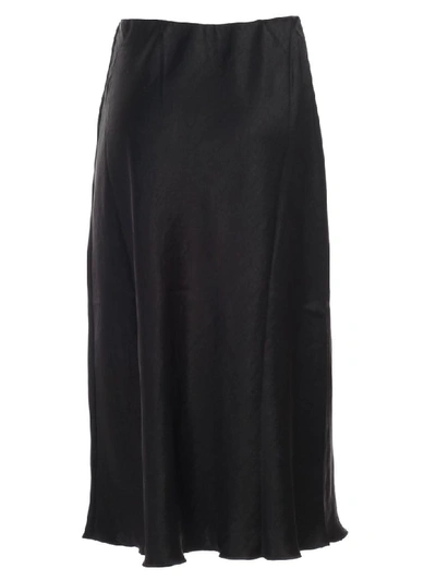 Shop Nanushka Zarina Skirt Satin Elastic Waist In Black