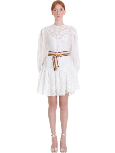 Shop Zimmermann Zinnia Dress In White Cotton