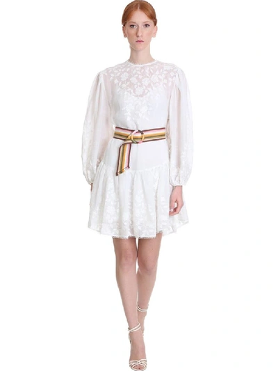 Shop Zimmermann Zinnia Dress In White Cotton